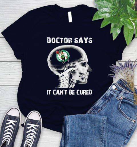 NBA Boston Celtics Basketball Skull It Can't Be Cured Shirt Women's T-Shirt 2