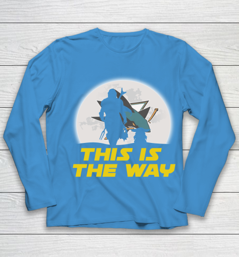 San Jose Sharks NHL Ice Hockey Star Wars Yoda And Mandalorian This Is The Way Youth Long Sleeve 5