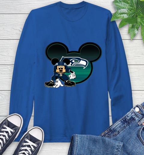 NFL Seattle Seahawks Mickey Mouse Disney Football T Shirt Long Sleeve T-Shirt 9