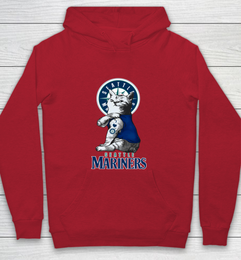 MLB Baseball My Cat Loves Seattle Mariners Youth Hoodie 7