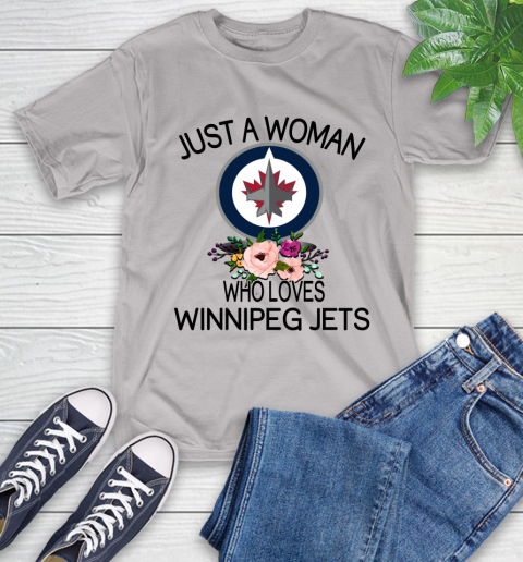 NHL Just A Woman Who Loves Winnipeg Jets Hockey Sports T-Shirt 12