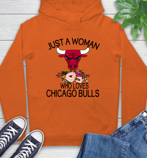 NBA Just A Woman Who Loves Chicago Bulls Basketball Sports Hoodie 3