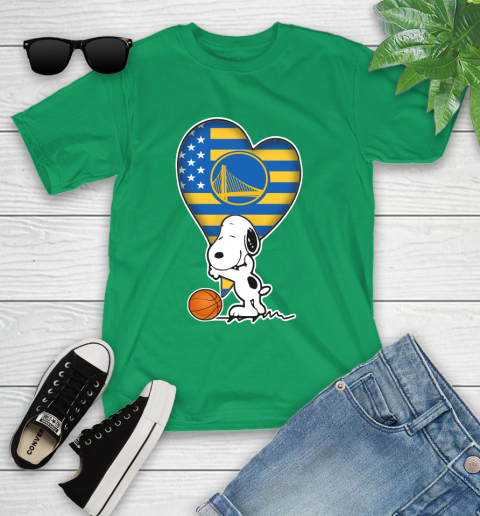 Golden State Warriors NBA Basketball The Peanuts Movie Adorable Snoopy Youth T-Shirt 6