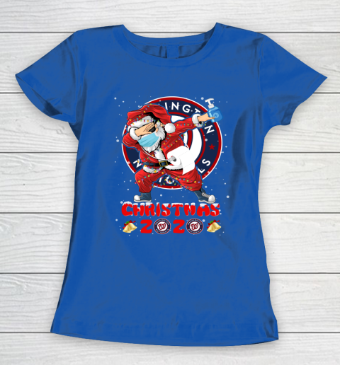 Washington Nationals Funny Santa Claus Dabbing Christmas 2020 MLB Women's T-Shirt 8
