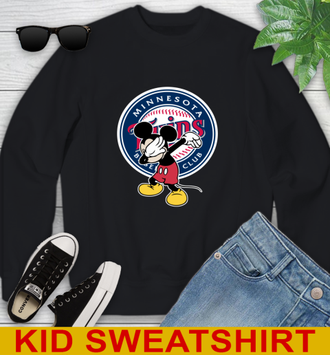 Minnesota Twins MLB Baseball Dabbing Mickey Disney Sports Youth Sweatshirt 2