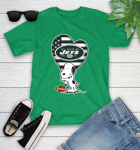 New York Jets NFL Football The Peanuts Movie Adorable Snoopy Youth T-Shirt 6