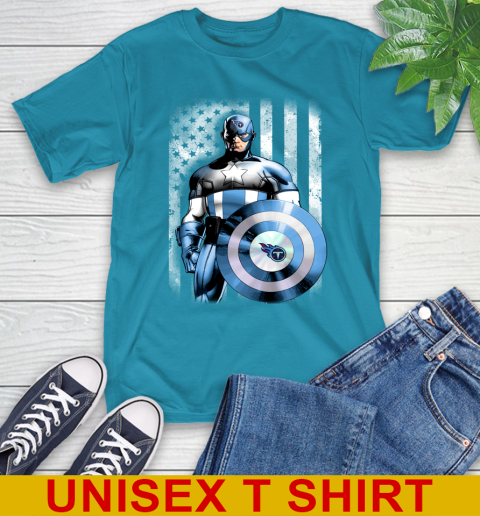 Tennessee Titans NFL Football Captain America Marvel Avengers American Flag Shirt T-Shirt 9
