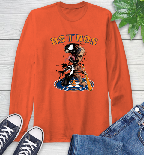 MLB Houston Astros Baseball Venom Groot Guardians Of The Galaxy Long Sleeve T-Shirt 5