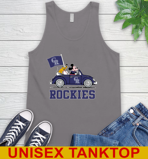 MLB Baseball Colorado Rockies Pluto Mickey Driving Disney Shirt Tank Top 7