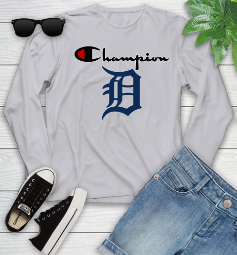 MLB Baseball Detroit Tigers Champion Shirt Youth Long Sleeve 3
