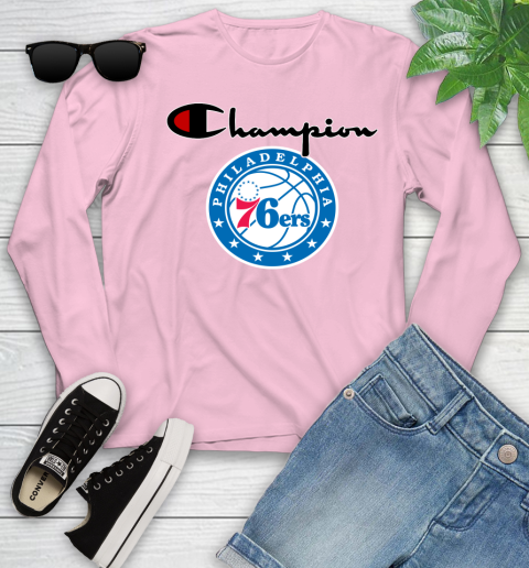 NBA Basketball Philadelphia 76ers Champion Shirt Youth Long Sleeve 8