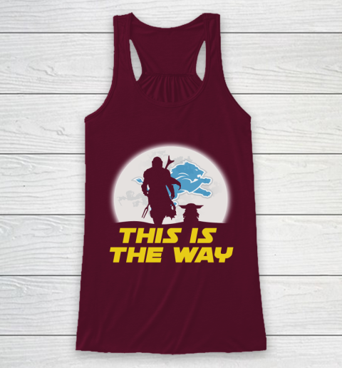 Detroit Lions NFL Football Star Wars Yoda And Mandalorian This Is The Way Racerback Tank 2