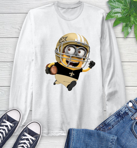 NFL New Orleans Saints Minions Disney Football Sports Long Sleeve T-Shirt