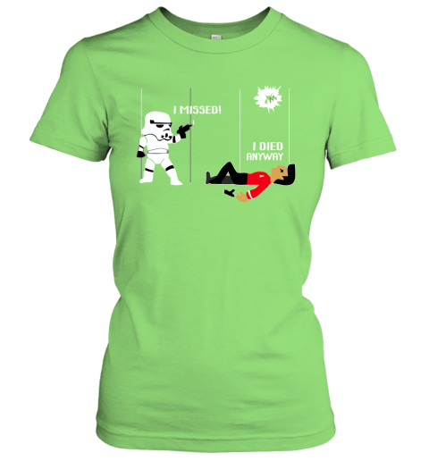rk86 star wars star trek a stormtrooper and a redshirt in a fight shirts ladies t shirt 20 front lime
