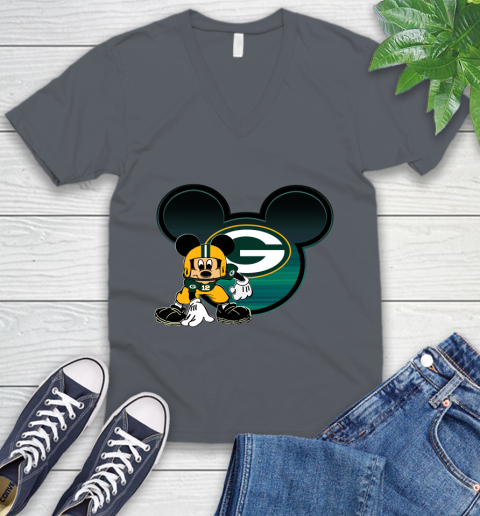 NFL Green Bay Packers Mickey Mouse Disney Football T Shirt V-Neck T-Shirt 5