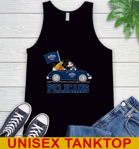 NBA Basketball New Orleans Pelicans Pluto Mickey Driving Disney Shirt Tank Top 2