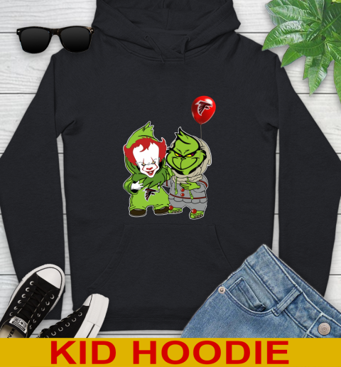 Atlanta Falcons Baby Pennywise Grinch Christmas NFL Football Youth Hoodie 2