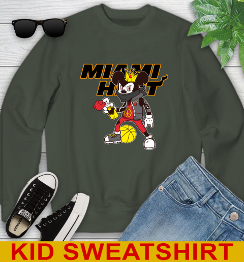 Miami Heat NBA Basketball Mickey Peace Sign Sports Youth Sweatshirt 9