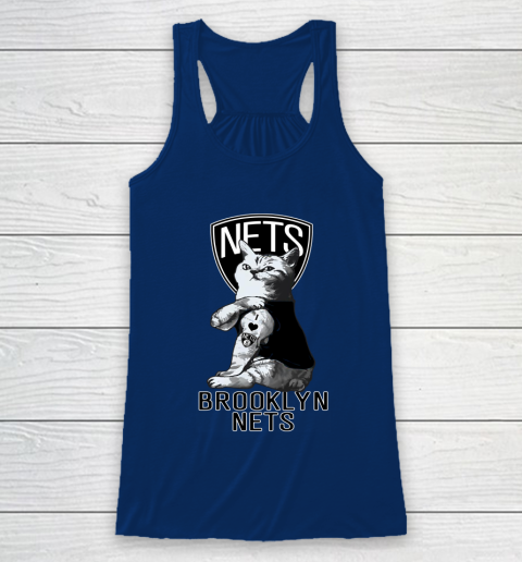 NBA Basketball My Cat Loves Brooklyn Nets Racerback Tank 6