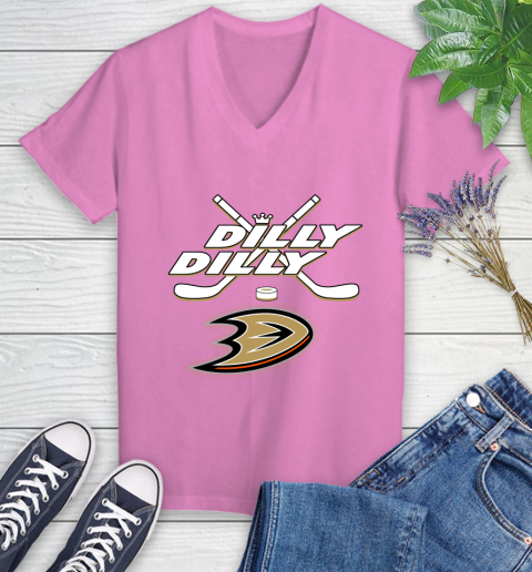 NHL Anaheim Ducks Dilly Dilly Hockey Sports Women's V-Neck T-Shirt 14