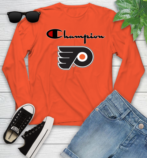 NHL Hockey Philadelphia Flyers Champion Shirt Youth Long Sleeve 2