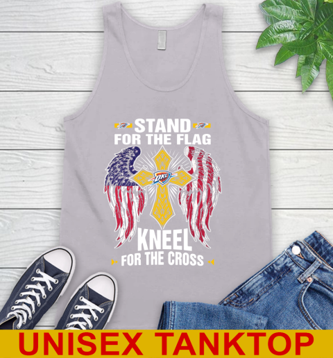 NBA Basketball Oklahoma City Thunder Stand For Flag Kneel For The Cross Shirt Tank Top 3