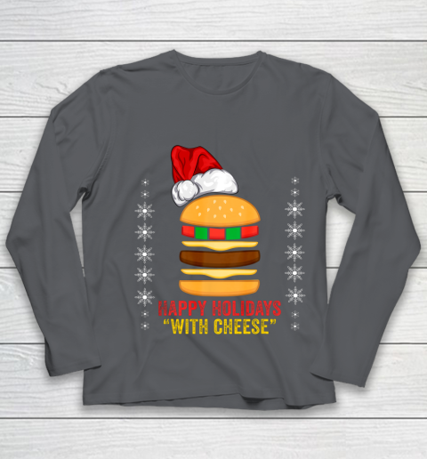 Happy Holidays with Cheese shirt Christmas cheeseburger Gift Youth Long Sleeve 6