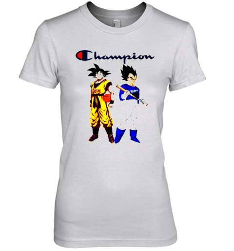 Son Goku And Vegeta Champions Los Angeles Dodgers And Los Angeles Lakers Premium Women's T-Shirt