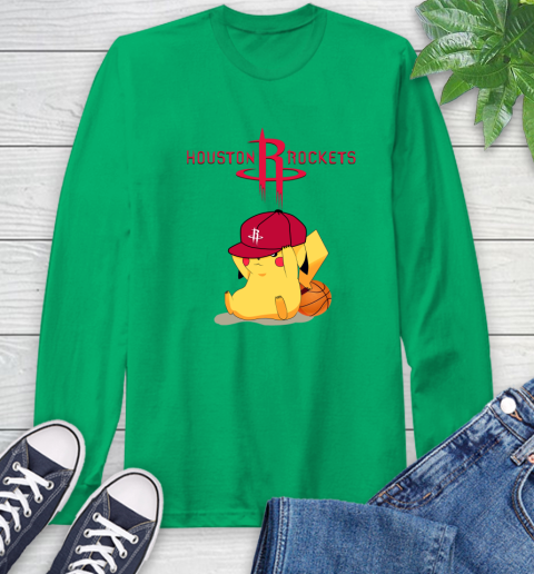 NBA Pikachu Basketball Sports Houston Rockets Long Sleeve T-Shirt 7