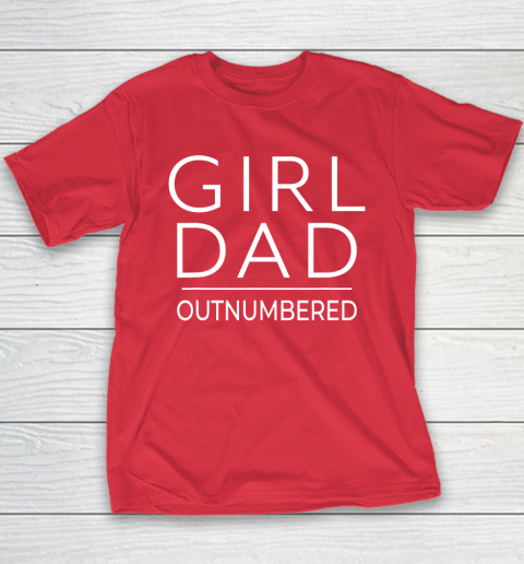 Outnumbered Dad Of Girls Shirt Fathers Day for Girl Dad Youth T-Shirt 7