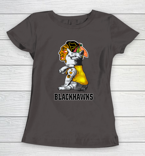 NHL My Cat Loves Chicago Blackhawks Hockey Women's T-Shirt 7
