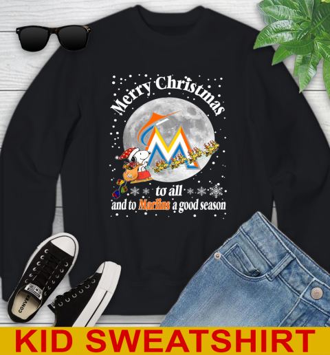 Miami Marlins Merry Christmas To All And To Marlins A Good Season MLB Baseball Sports Youth Sweatshirt