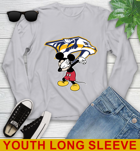 Nashville Predators NHL Hockey Dabbing Mickey Disney Sports Youth Long Sleeve 6