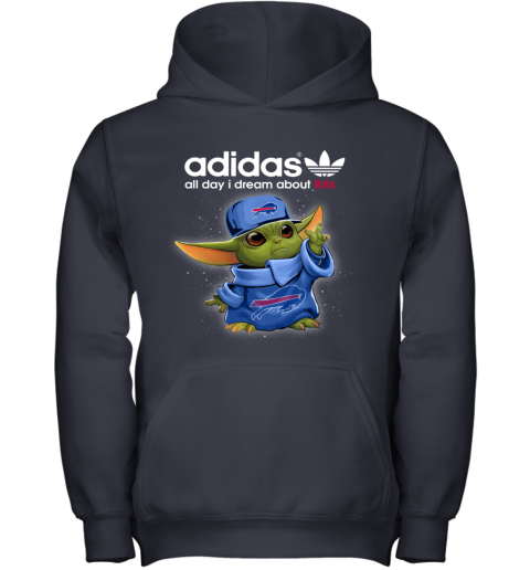Baby Yoda Adidas All Day I Dream About  Bills e8w5 baby yoda adidas all day i dream aboutbills youth hoodie 43 front navy