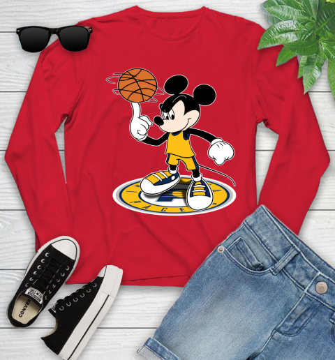 NBA Basketball Indiana Pacers Cheerful Mickey Disney Shirt Youth Long Sleeve 11