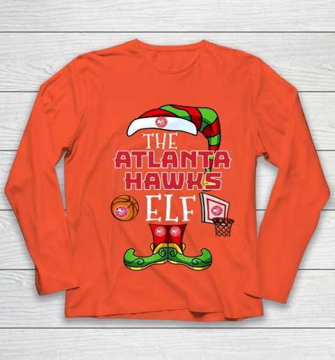 Atlanta Hawks Christmas ELF Funny NBA Youth Long Sleeve 3