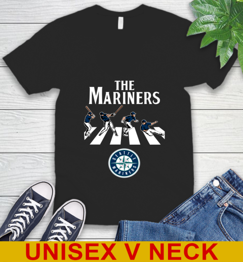 MLB Baseball Seattle Mariners The Beatles Rock Band Shirt V-Neck T-Shirt
