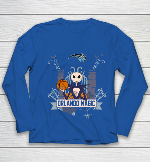 NBA Orlando Magic Basketball Jack Skellington Halloween Youth Long Sleeve - Image 8