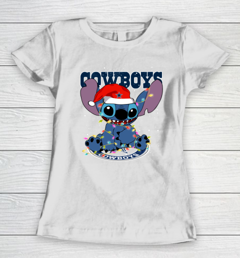 Dallas Cowboys NFL Football noel stitch Christmas Women's T-Shirt