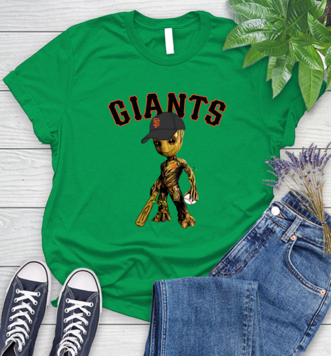 MLB San Francisco Giants Groot Guardians Of The Galaxy Baseball Women's T-Shirt 6