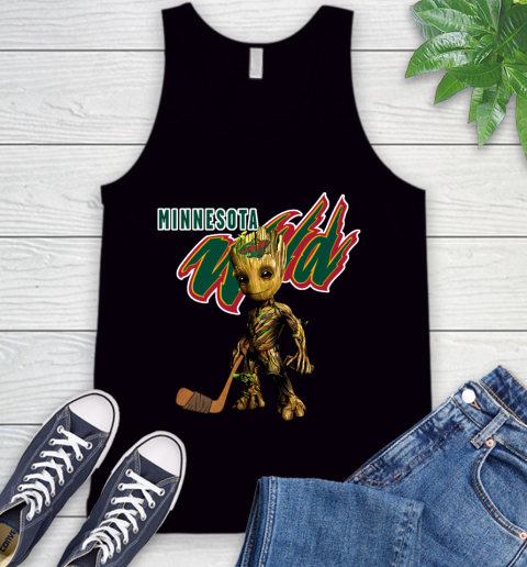 Minnesota Wild NHL Hockey Groot Marvel Guardians Of The Galaxy Tank Top 2