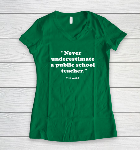 Never Underestimate a Public School Teacher  KAM47A 4 USA Women's V-Neck T-Shirt 3