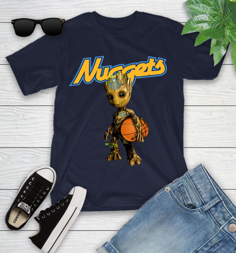 Denver Nuggets NBA Basketball Groot Marvel Guardians Of The Galaxy Youth T-Shirt 3