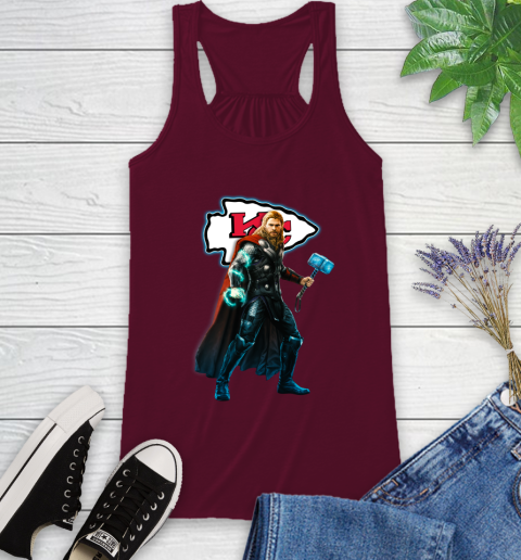 NFL Thor Avengers Endgame Football Kansas City Chiefs Racerback Tank 3