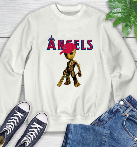 MLB Los Angeles Angels Groot Guardians Of The Galaxy Baseball Sweatshirt