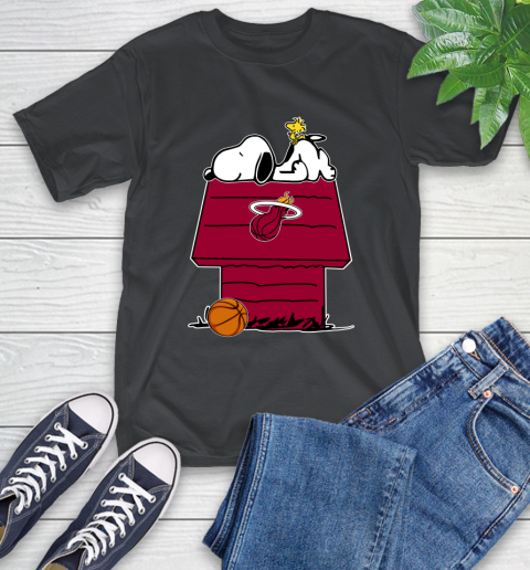 Miami Heat NBA Basketball Snoopy Woodstock The Peanuts Movie T-Shirt 2