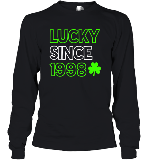 22nd Birthday St Patricks Lucky Since 1998 22 Years Old Youth Long Sleeve