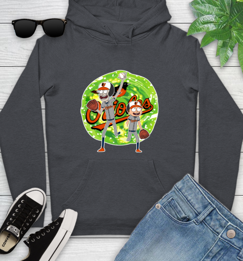 MLB Baltimore Orioles Rick And Morty Baseball Sports Youth Hoodie 8