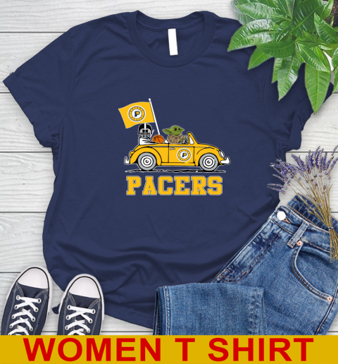 NBA Basketball Indiana Pacers Darth Vader Baby Yoda Driving Star Wars Shirt Women's T-Shirt 12