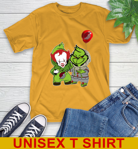 Portland Trail Blazers Baby Pennywise Grinch Christmas NBA Basketball T-Shirt 3
